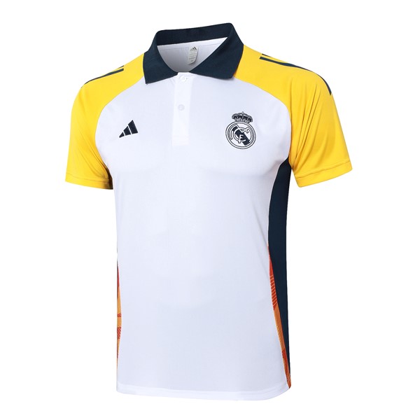 Polo Real Madrid 2024-2025 Weiß Gelb 2